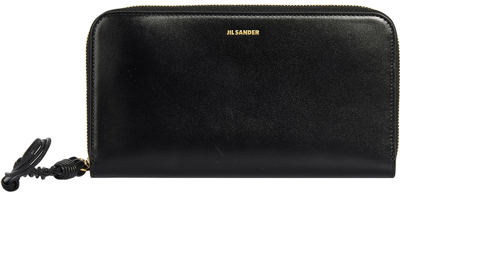 Jil Sander Zip Around Braided Continental Wallet Small Leather